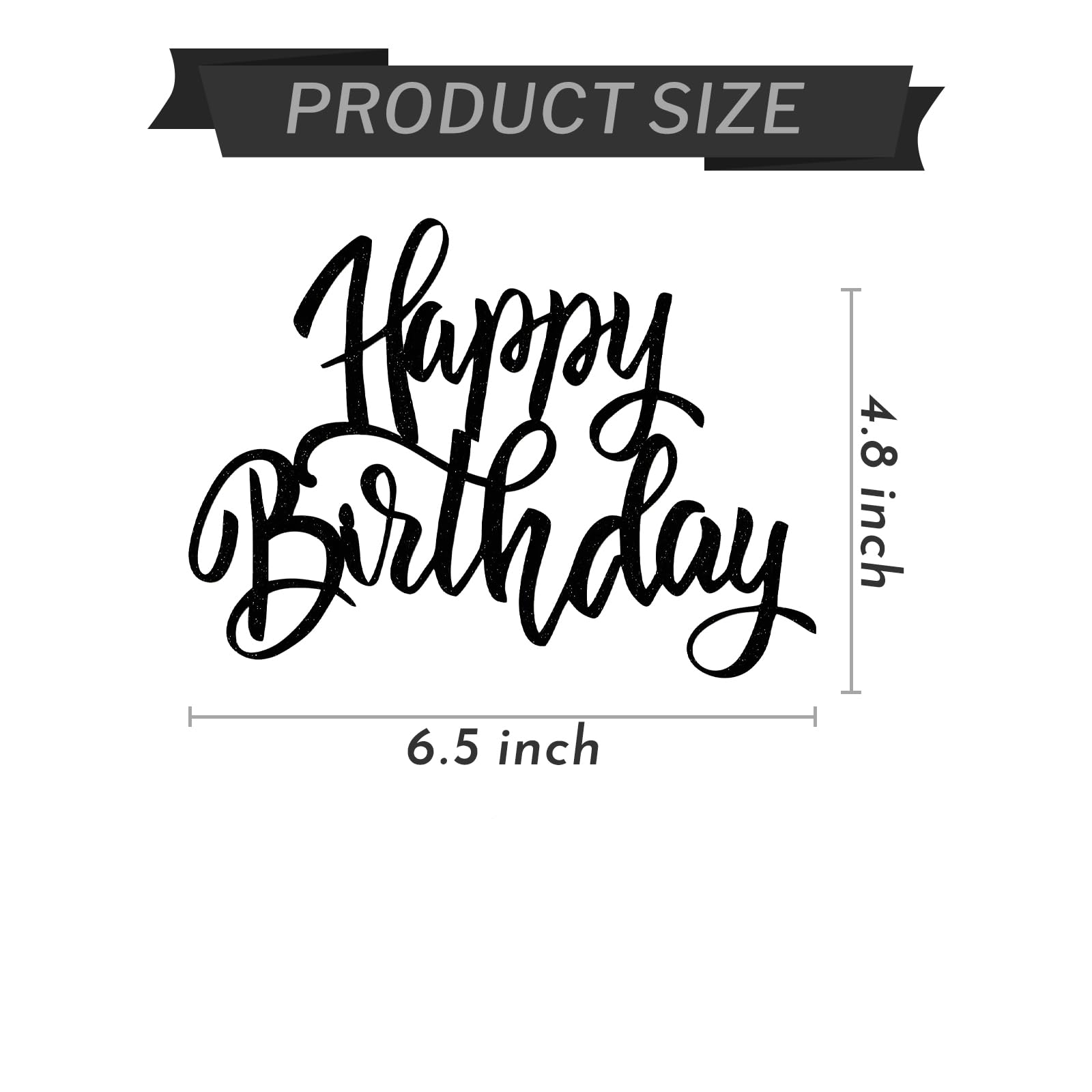 BIEUFBJI Black Happy Birthday Cake Topper Birthday Party Decorations Supplies