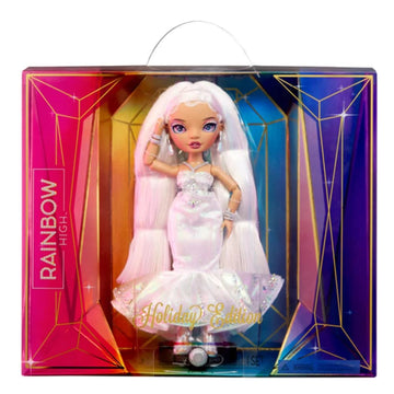 2022 Holiday Edition Roxie Rainbow High Doll with Multicolor Hair and Iridescent Gown