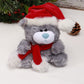 Plushland Adorable Soft and Hairy Santa Teddy Bear, Stuffed Animal -Holiday Toys - Xmas Party Favors for Kids (New Christmas Qbeba Bear Gray)