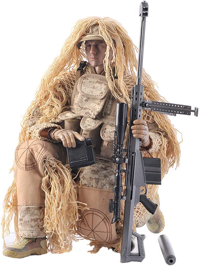 MoJyetli Soldier Action Figure Model, 12 Inch 1/6 Realistic Army Military Police Sniper Soldier Model Set with Accessories Collection Gifts for Adults