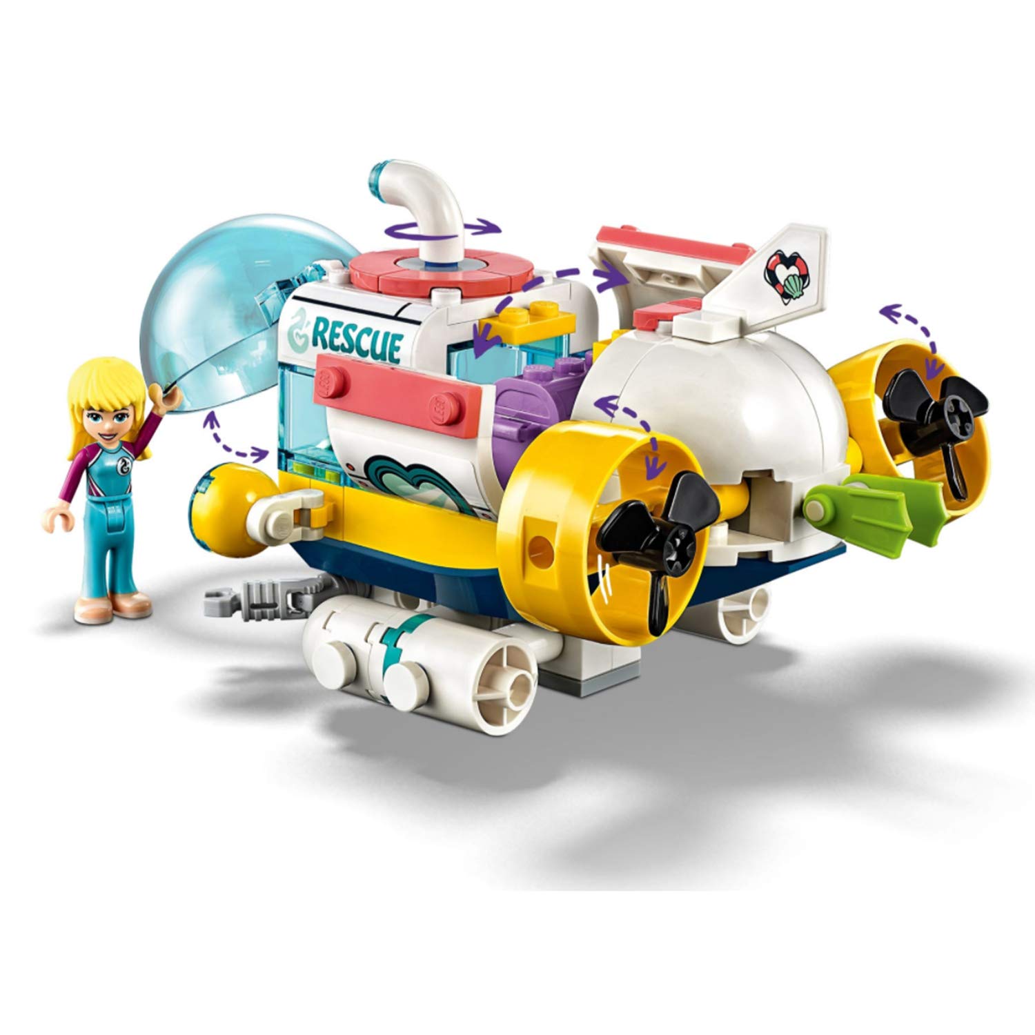 LEGO Friends Dolphins Rescue Mission 41378 Building Kit with Toy Submarine and Sea Creatures, Fun Sea Life Playset with Kacey and Stephanie
