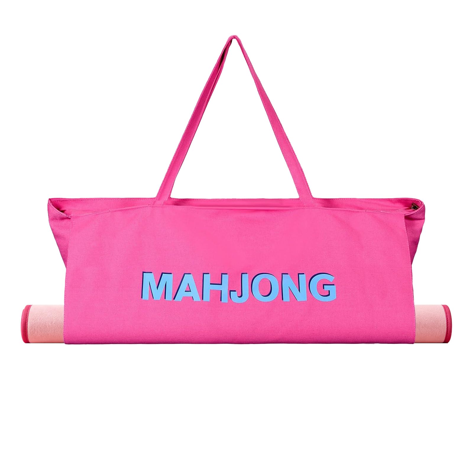 CTHMTMXS Rose Red Mahjong Bags for Tiles and Racks, 28x9 Inch Empty Mahjong Tote Bag with Zipper Closure and Outer Pockets, 16 OZ Canvas Waterproof