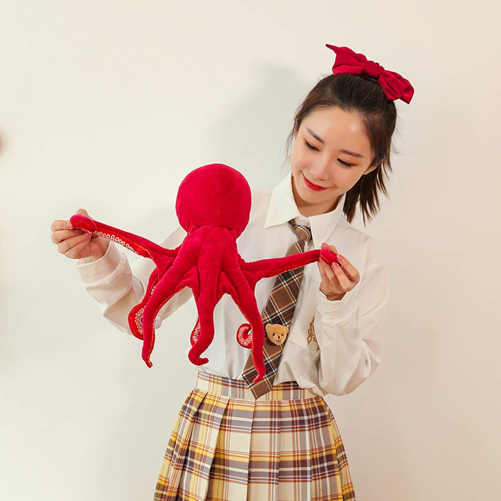 Xshelley Redsimulation Octopus Plush Toy, Soft Fish Cushion Pillow Octopus Plush Toy, Underwater Squid Doll Pillow Family Decoration Gift Children