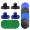 BQSPT Air Hockey Pucks and Paddles,Air Hockey Pushers, Handles Paddles Replacement Accessories (4 Striker 96mm with Pads, 8 Pucks 64mm Thick and Thin)