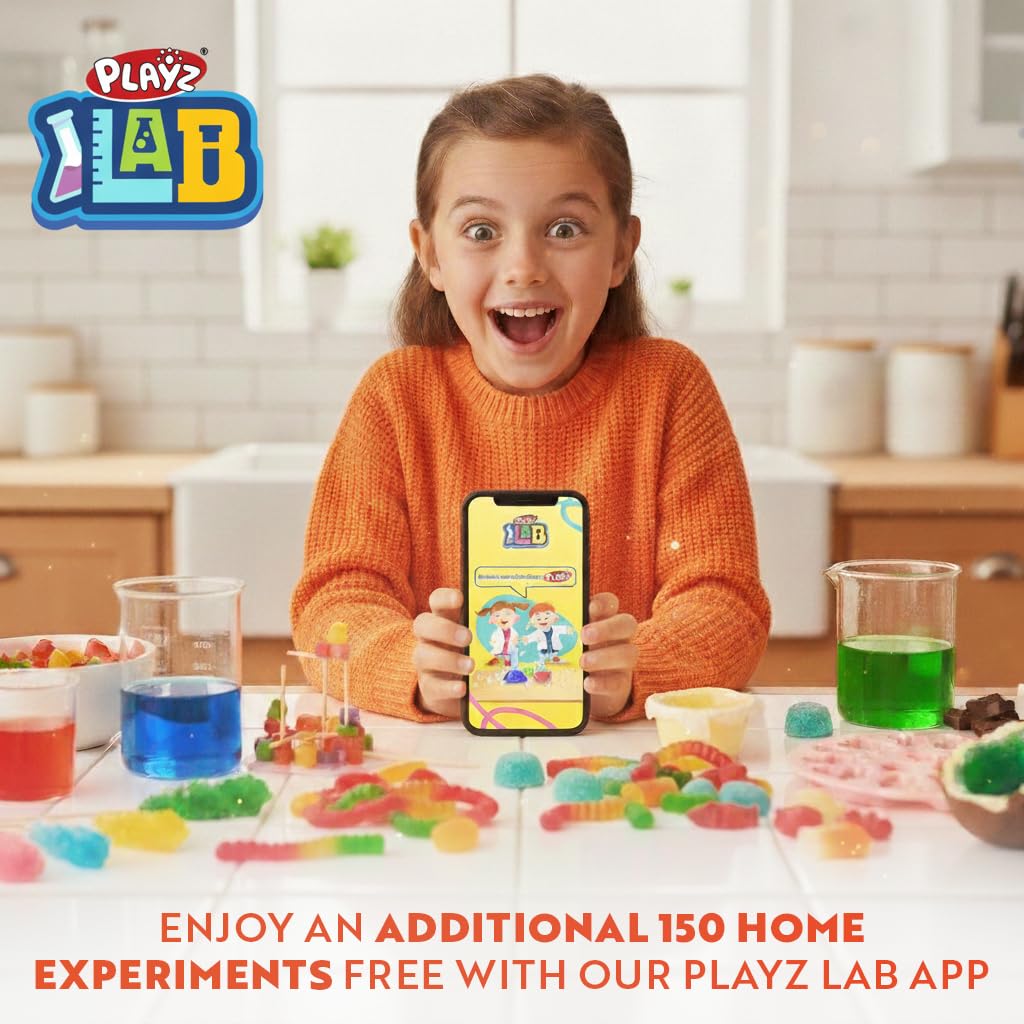 Playz Edible Candy Making Science Kit for Kids Ages 8-12 Years Old - Food Science Chemistry Kid Science Kit with 40 Experiments to Make Your Own