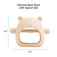Lulyboo Silicone Teething Baby Bear, Soft and Durable Easy Grip Teether, Self Soothing Pain Relief for Teething, 0-12 Months (Ivory)