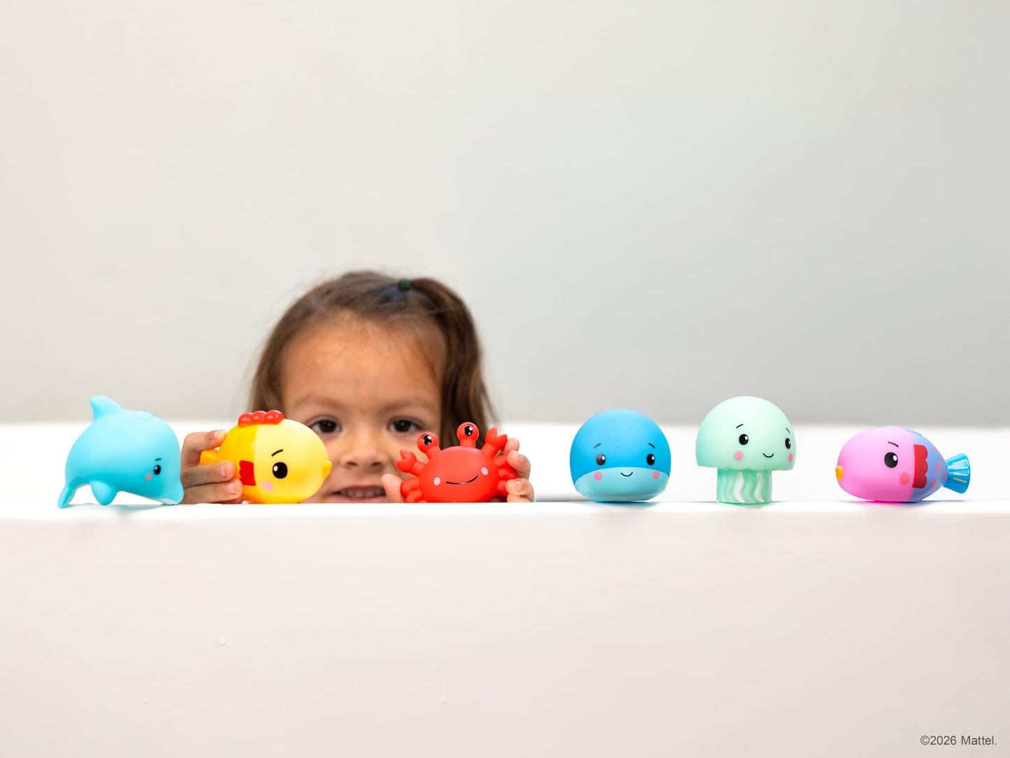 Fisher-Price™ Ocean Pal Floats Bath Toys, 6-Piece Floating Ocean Animal Bath Toy Set for Babies & Toddlers 6M+, No Water Trapping Design