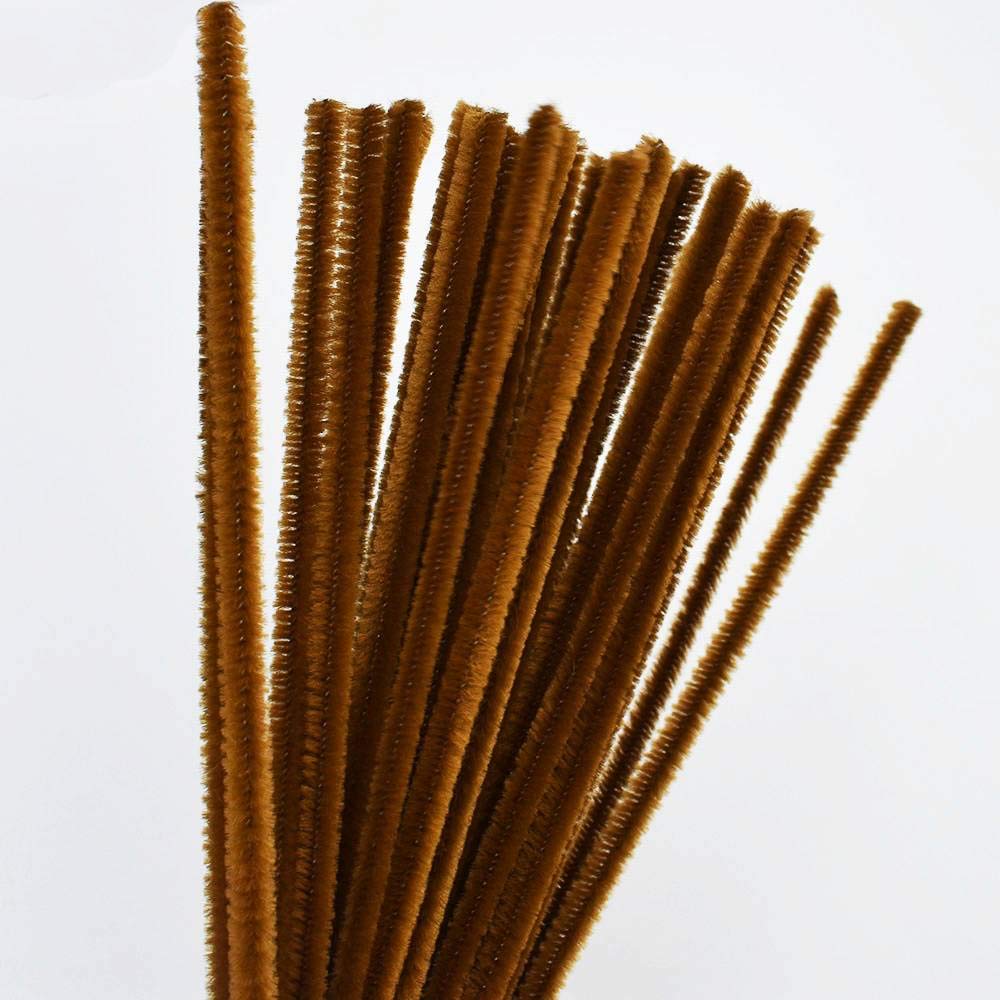 Leline's Pipe Cleaners, 50 Pieces Chenille Stem for Crafts, Brown
