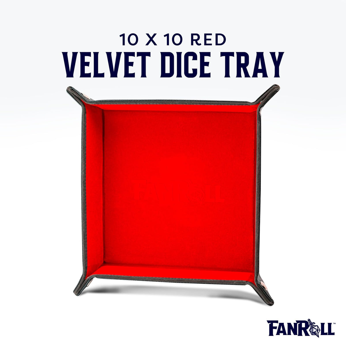 FanRoll Fold Up Velvet Dice Tray w/PU Leather Backing: Red, Role Playing Game Dice Accessories for Dungeons and Dragons
