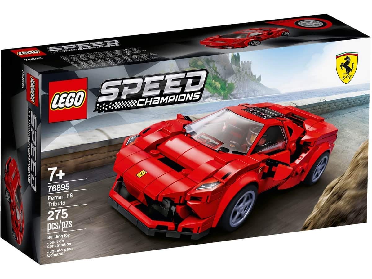 LEGO Speed Champions 76895 Ferrari F8 Tributo Toy Cars for Kids, Building Kit Featuring Minifigure (275 Pieces)