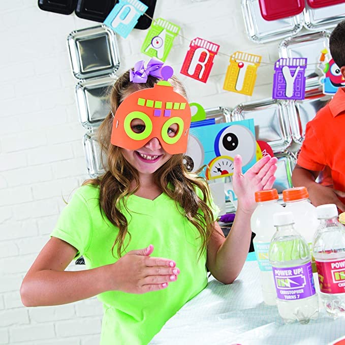 Fun Express Foam Robot Mask Craft Kit - 12 Pieces - Educational and Learning Activities for Kids