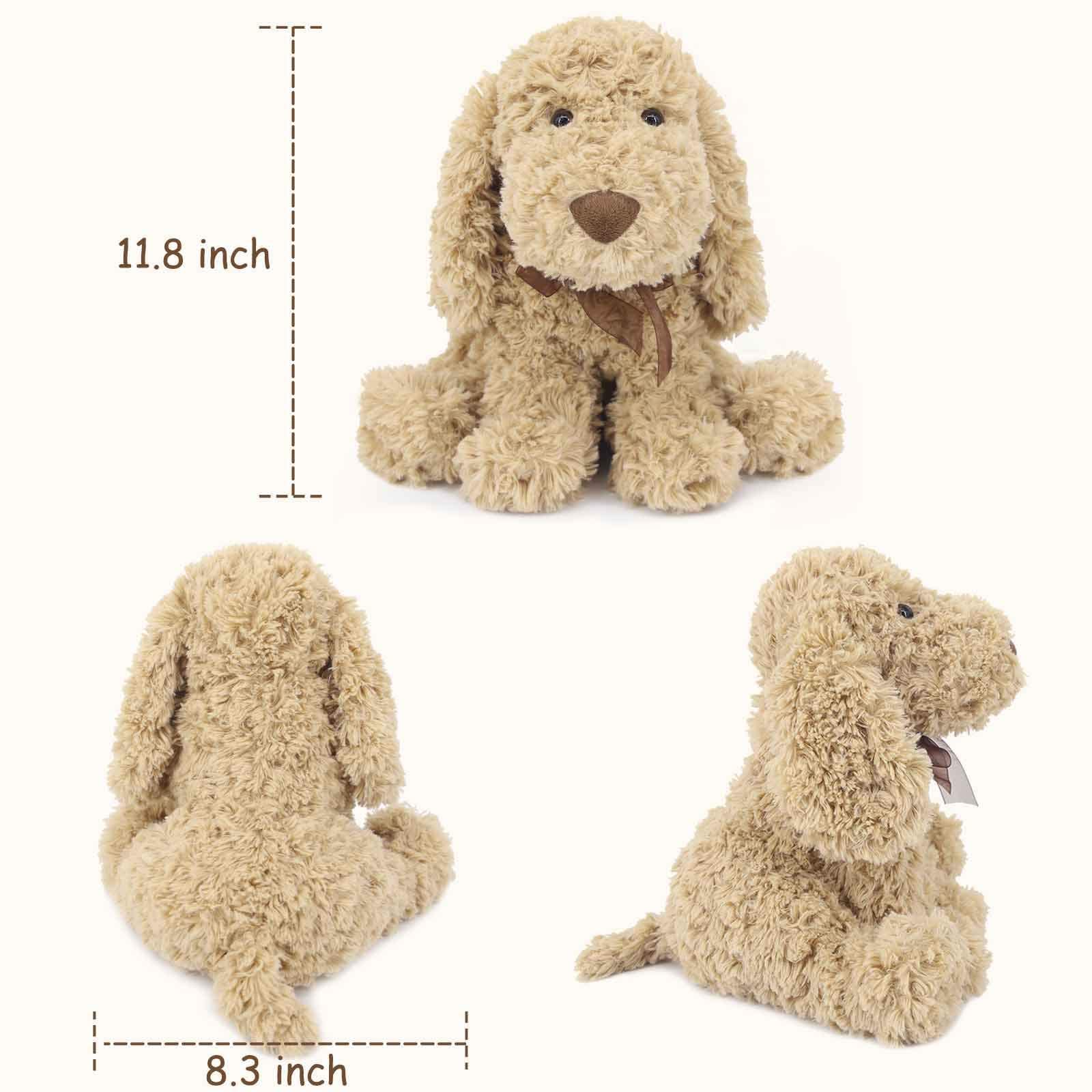 WEIGEDU Poodle Puppy Goldendoodle Stuffed Animal, Golden, 11.8 inch