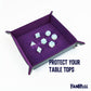 FanRoll Fold Up Velvet Dice Tray w/PU Leather Backing: Purple, Role Playing Game Dice Accessories for Dungeons and Dragons