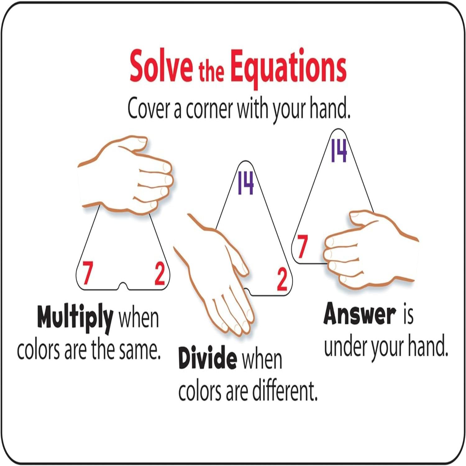 Trend Enterprises: Three-Corner Multiplication and Division Flash Cards, Interactive Self-Checking Cards, Exciting Way for Everyone to Learn, 48