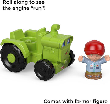 Fisher-Price Little People Toddler Toy Helpful Harvester Tractor, Farm Vehicle & Figure Set for Preschool Pretend Play Kids Ages 1+ Years