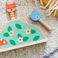 Petit Collage: Petit Friends Wooden Pop-Up Toy - FSC Wooden Toy with 3 Cute Woodland Characters - Perfect for Ages 1+
