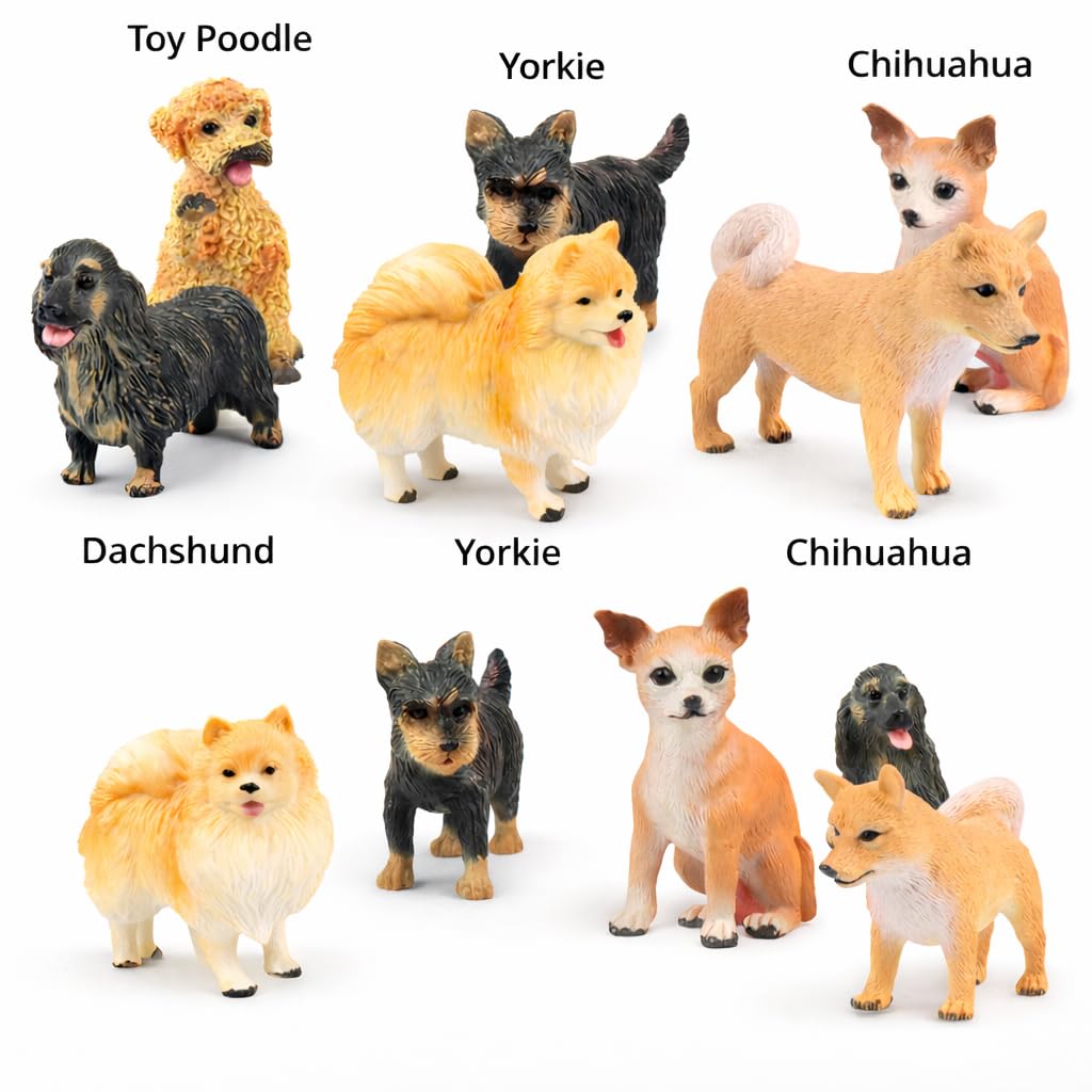 Liberty Imports 18PCS Large Dog Figurines Playset, 4" Realistic Puppy Toy Animals, Big Plastic Dog Breed Figures, Party Favors, Cake Toppers, Kids