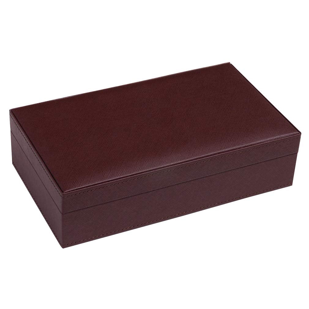 Silverman & Co. Double 6 Large Black Domino Set - Brown Case