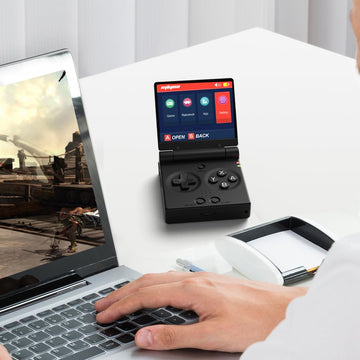 Miyoo Mini Flip Retro Handheld Game Console, 2.8 Inch 750*560 IPS Screen, Portable Linux Emulator Handheld, Gift for Men & Women, Black