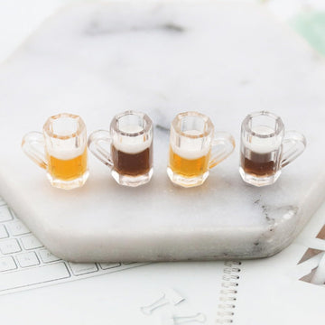 10Pcs Simulation Beer Dollhouse Beer Mugs Glasses Resin Miniatures Models Photo Props Dollhouse Accessories