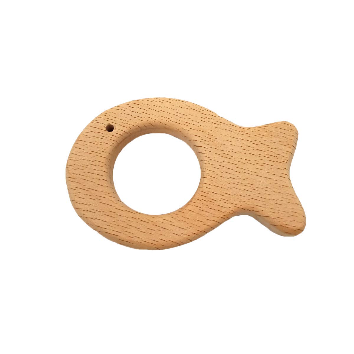 2pcs Natural Wooden Fish Pendant Pure Natural Beech Wood Animal Shape for Handmade Arts and Crafts (Fish 2pcs)