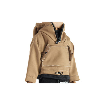 1/12 Action Figure Clothes,Half-Zip Hooded Jacket for 6 inch Action Figures,1:12 Scale Miniature Clothing,only Coat (Brown Hooded Jacket)