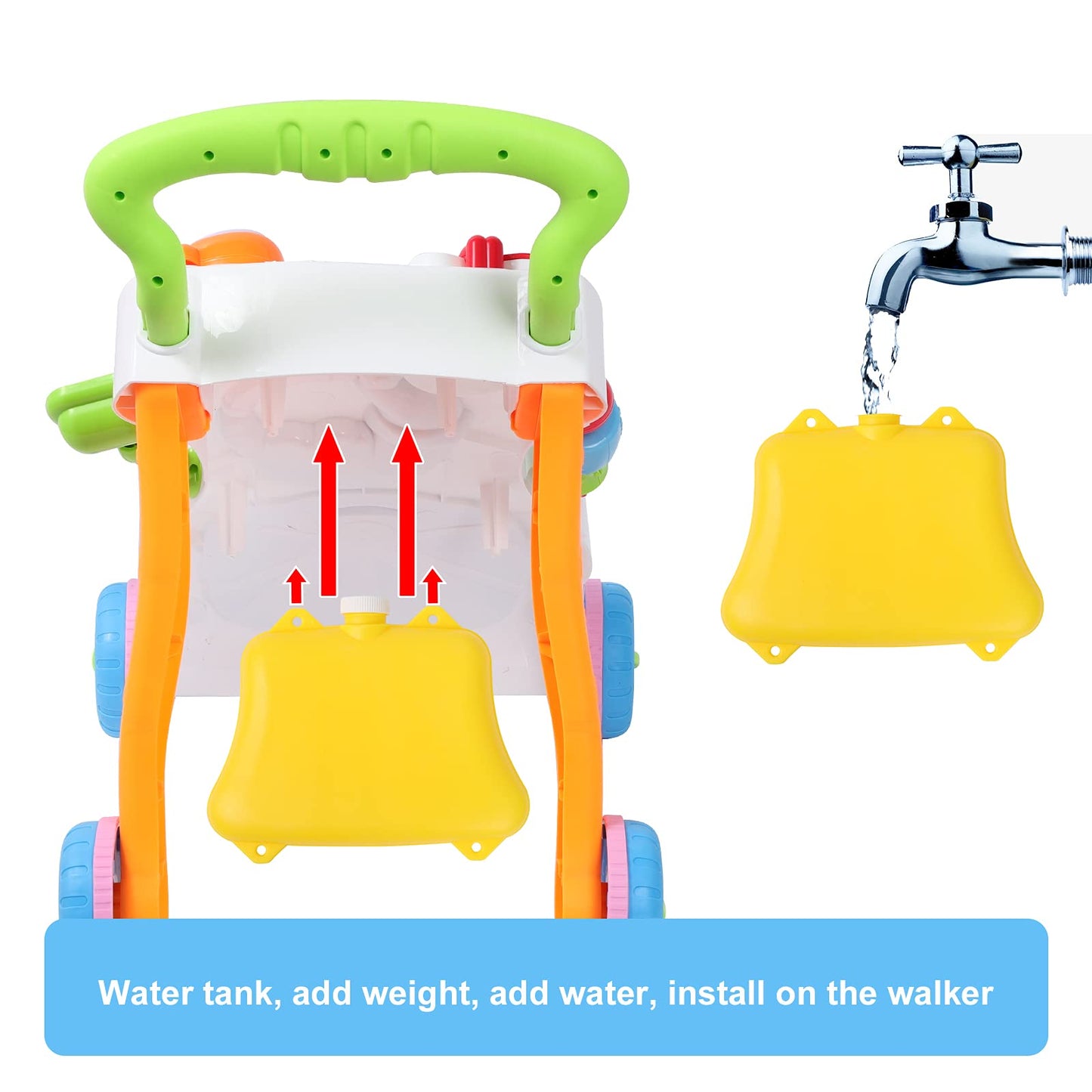 Cuterabit 2 in 1 Sit to Stand Baby Walker with Music and Light, Push Toys for Toddlers 1-3 for Learning to Walk, Baby Walking Toys 6 to 12 Months
