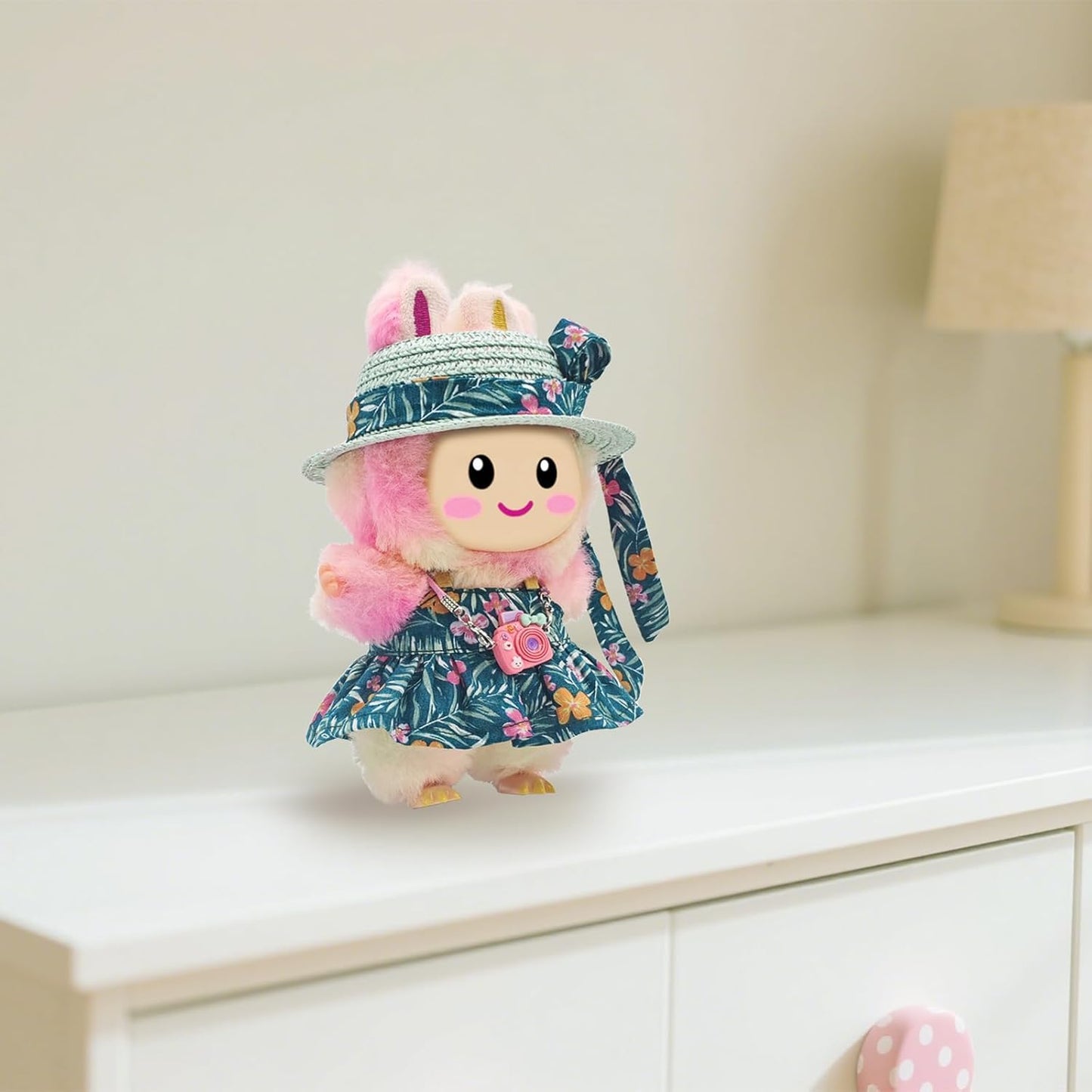 Cute 17cm Doll Clothes Set 4Pcs Kawaii Dresses with Free Hat, Camera, Silk Scarf, and Pendant Accessories?NO Doll?