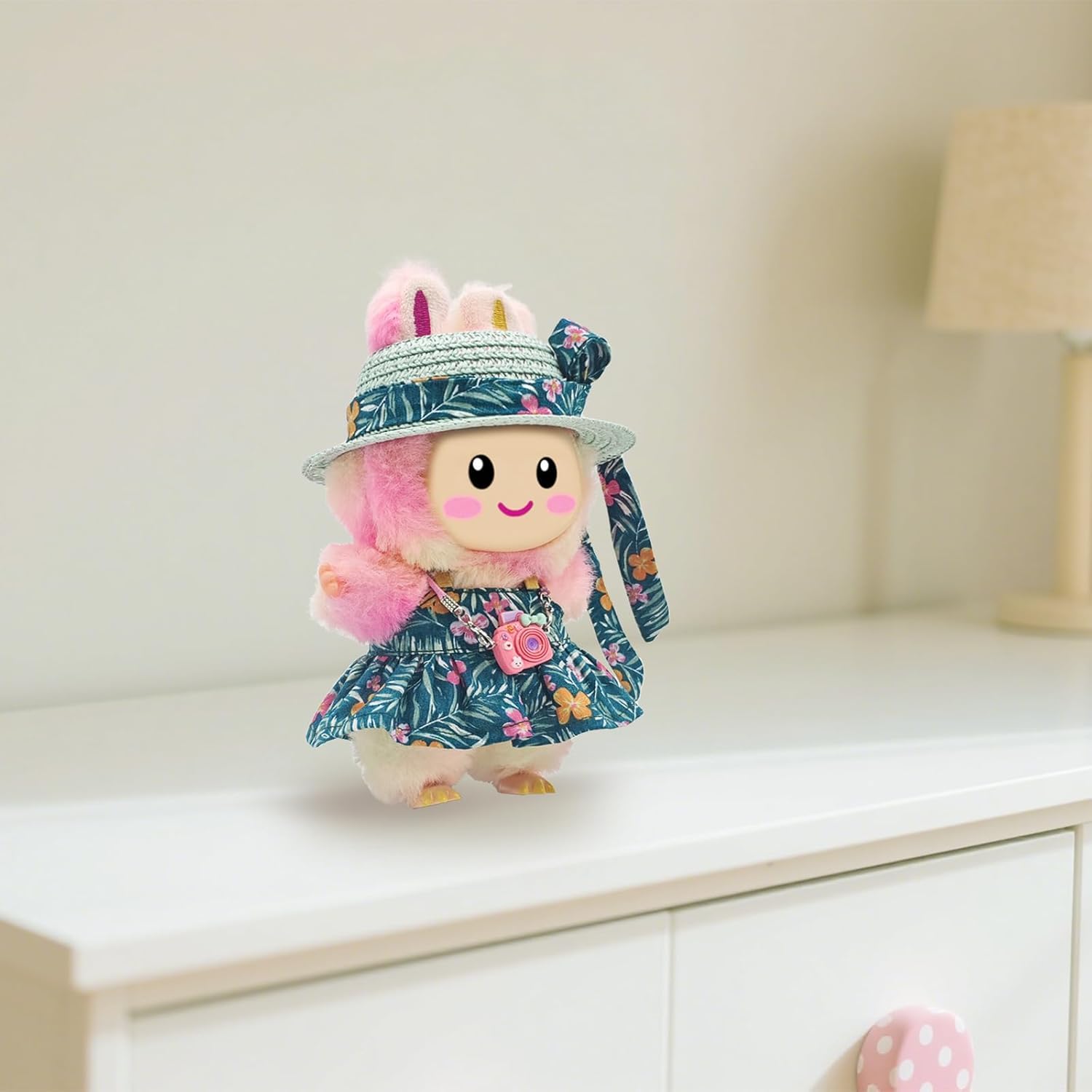 Cute 17cm Doll Clothes Set 4Pcs Kawaii Dresses with Free Hat, Camera, Silk Scarf, and Pendant Accessories?NO Doll?