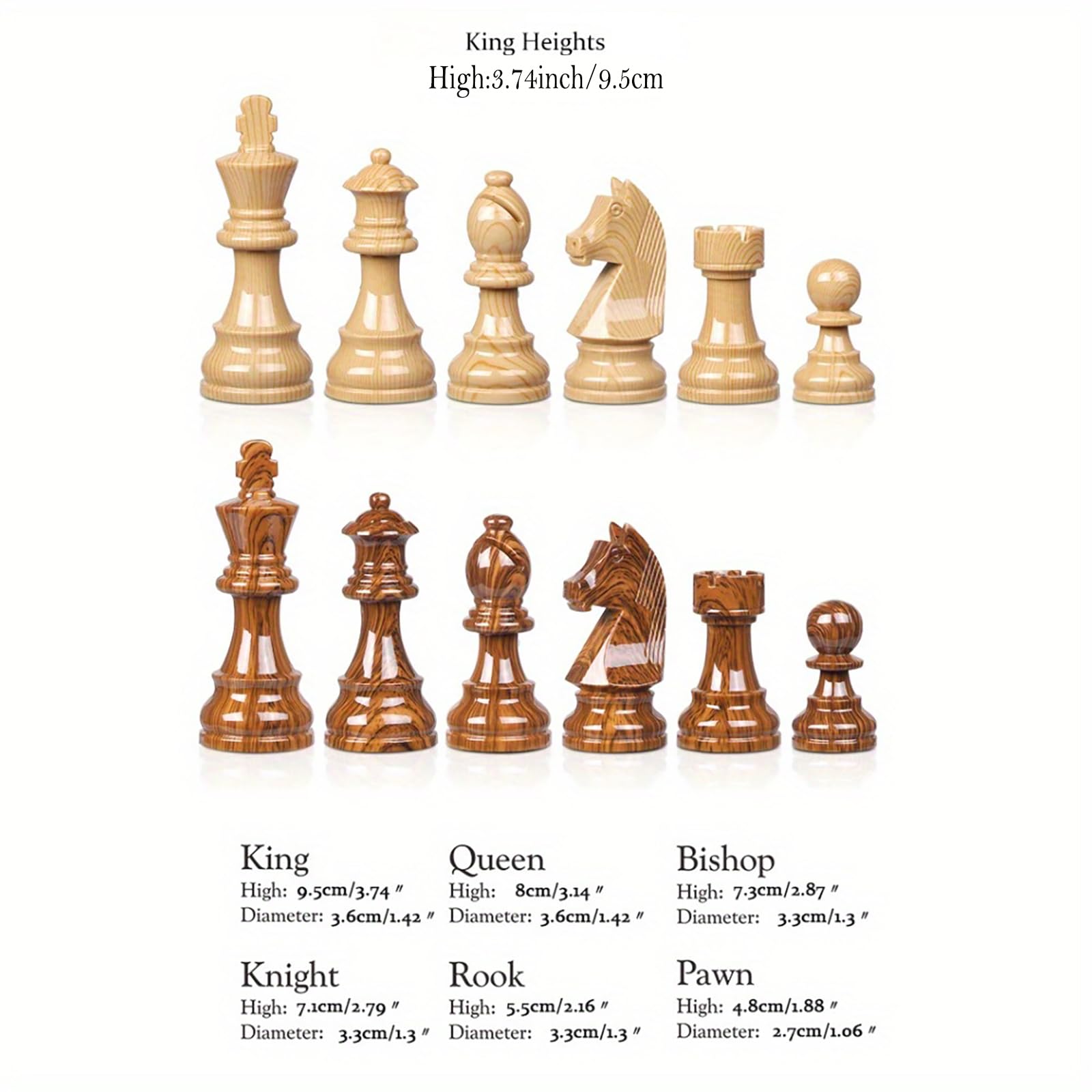 20" Extra Large Folding Chess Set - Walnut Wood Board & Weighted PVC Pieces - Portable Tournament Game for Adults, Travel, Gifts (Perfect