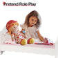 PHOKID Wooden Baby Doll Crib Set, Baby Doll Bed Toys for 18 Inch Dolls, with Bedding and Canopy, Baby Doll Furniture Accessories