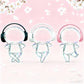 3D Printed Headphones Accessories for 17cm Doll(No Dolls)?for Dolls 3.94-6.69inch(10-17cm) in Size?Suitable for Daily Display, Great As a Gift(White