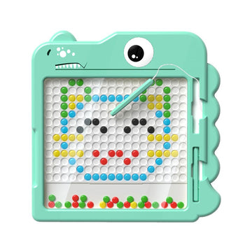 Mandarooker Magnetic Drawing Board?Large Magnet Doodle Board with Pen and Dot Beads,20 Colored Pattern Cards,Montessori Toys and Travel Toys