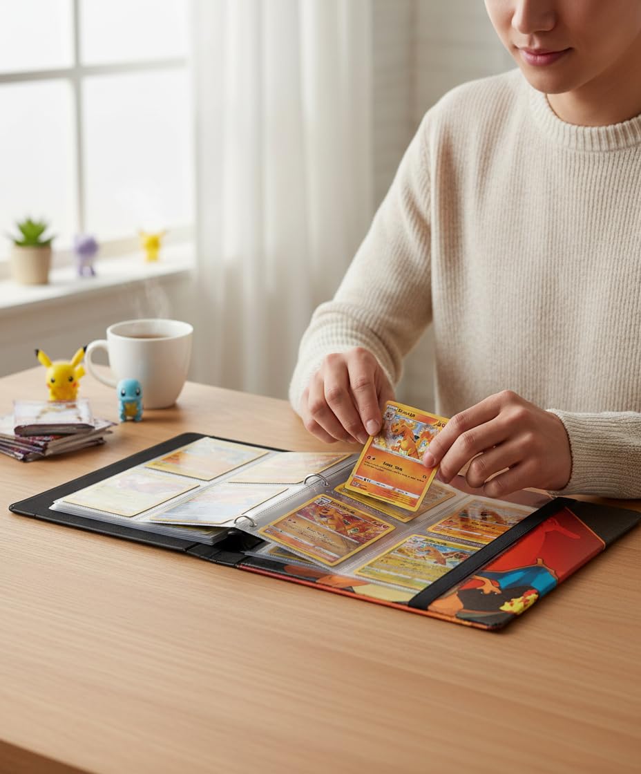 Ultra Pro - Pokemon: Charizard 9-Pocket Full-View PRO Binder Red, Trading Card Collector's Album Display Binder Protection Solution