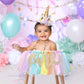 Pastel Rainbow High Chair Banner for 1st Birthday - Party Supplies with Tutu Skirt and Pennant