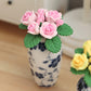 1:12 Scale Dollhouse Miniature Resin Roses, Artificial Mini Flowers for Crafts Decoration, Dollhouse Accessories, 1.4 Inch (Pink)
