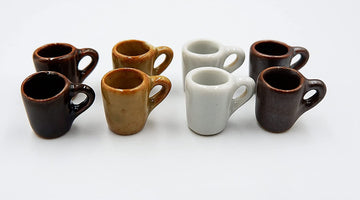 20 Mini Coffee Cups in Assorted Colors - Decorative Pieces for Display & DIY Projects