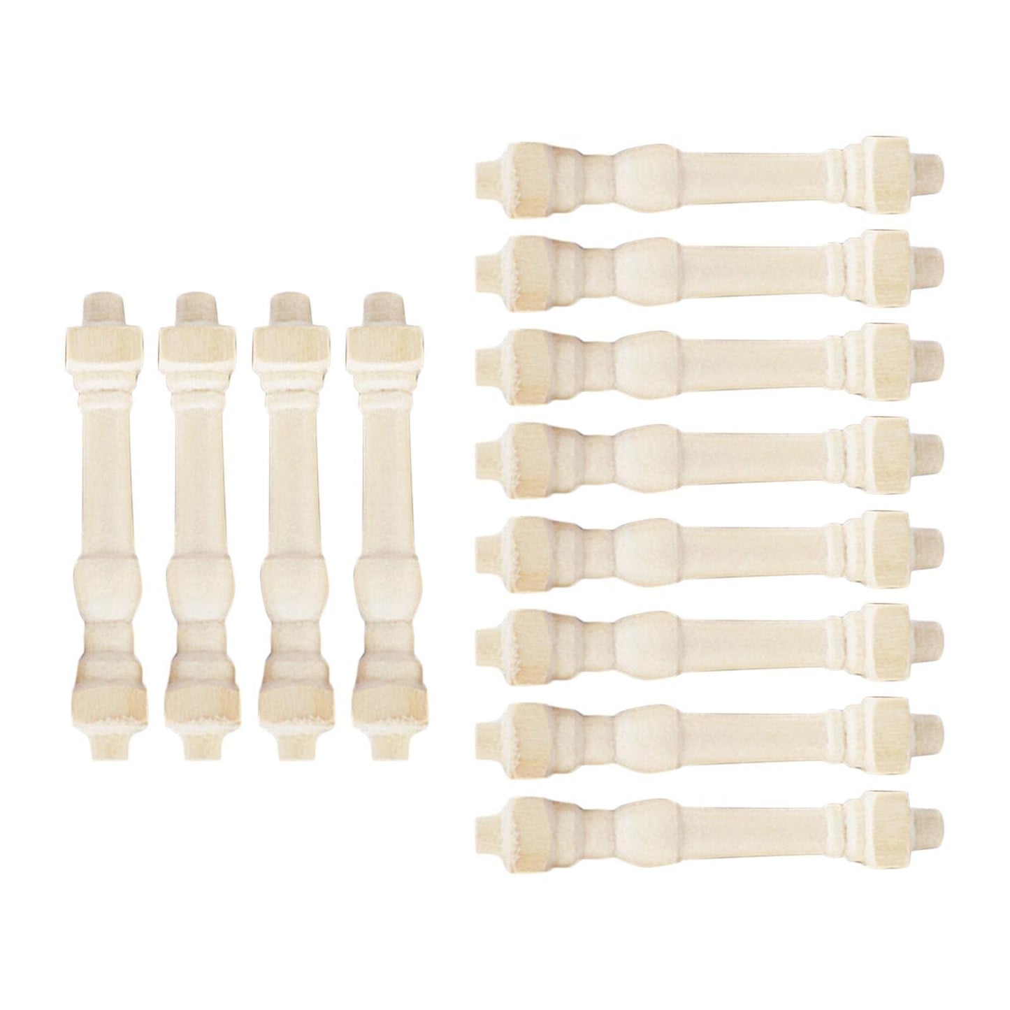 12 Pack Dollhouse DIY Builders 1:12 Wood Spindles Balusters Toys