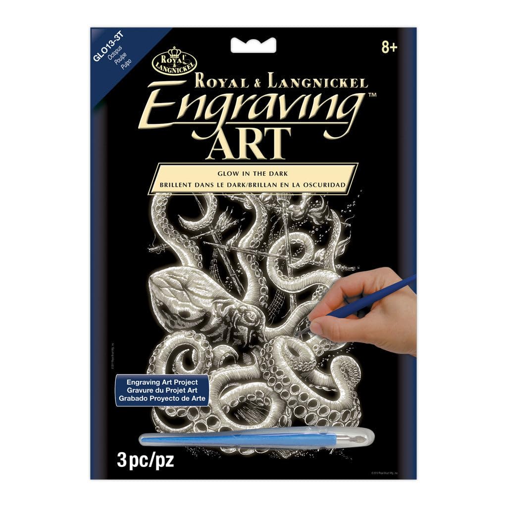 Royal and Langnickel Glow in Dark Engraving Art, Octopus
