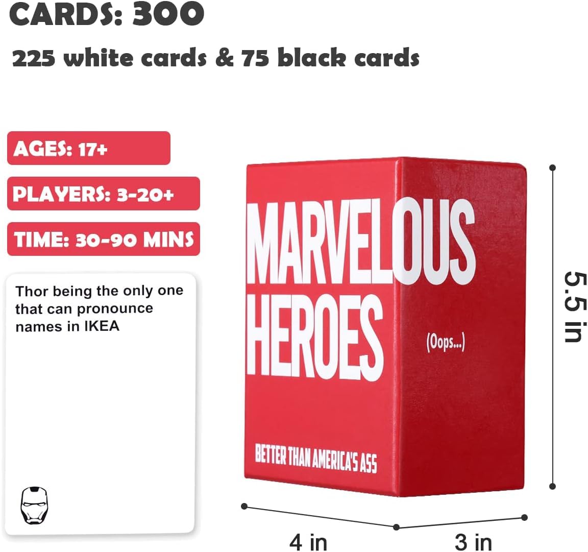 xvuzeqt Super Heroes Card Game Card Games for Adults and Family, Party Games for Game Night