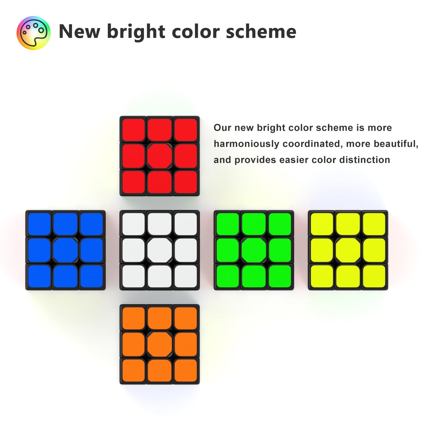 Speed Cube,Vdealen 3x3 Cube Stickerless Puzzle Cube with New Anti-pop Structure