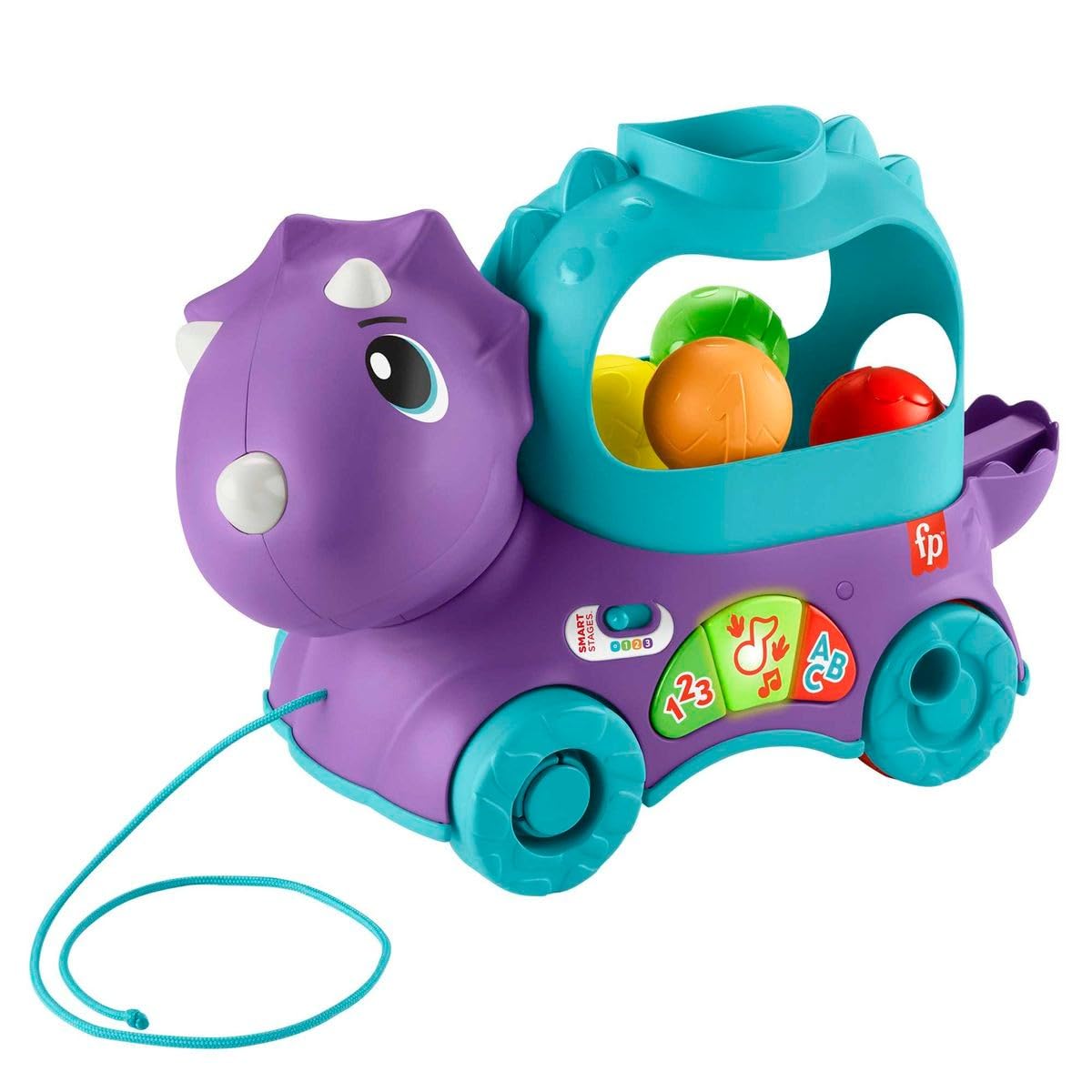 Fisher-Price Ball Fun Pull Along Dinosaur - UK English Version HNR50