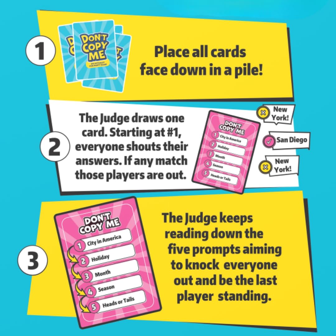 Viral Studios Don't Copy Me | The Party Card Game Where Matching Gets You Eliminated - Fast-Paced Game for Friends, Families, & Game Nights, All Ages