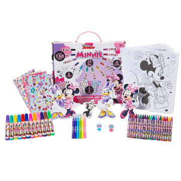 Disney Minnie Mouse Coloring Art Set for Kids with Stickers and Stampers, 150+ Pieces