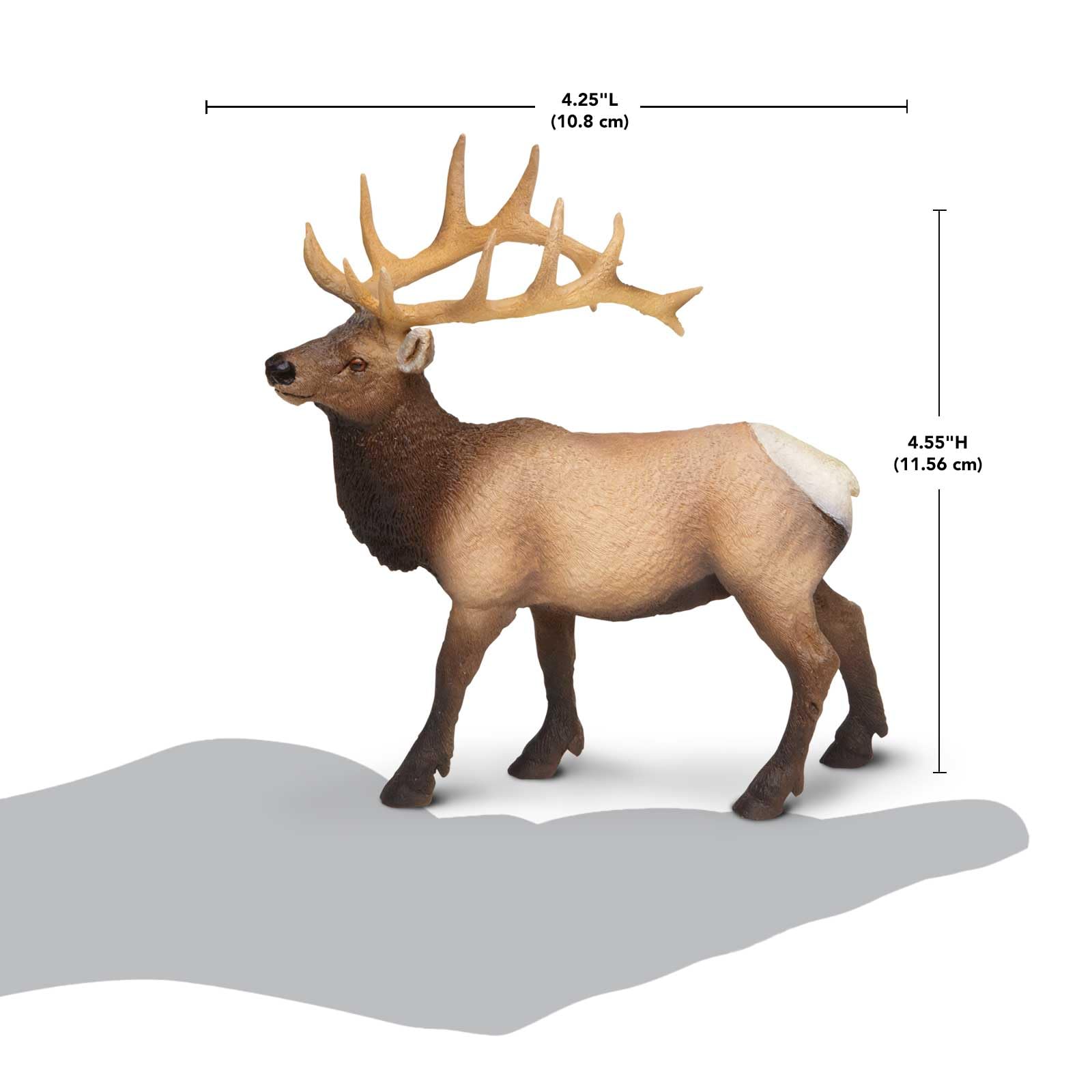 Safari Ltd. Elk Bull Figurine - Detailed 4.75" Plastic Model Figure - Fun Educational Play Toy for Boys, Girls & Kids Ages 3+