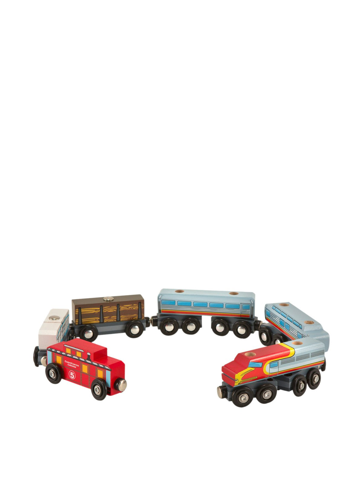 Melissa & Doug Wooden Train Cars Set