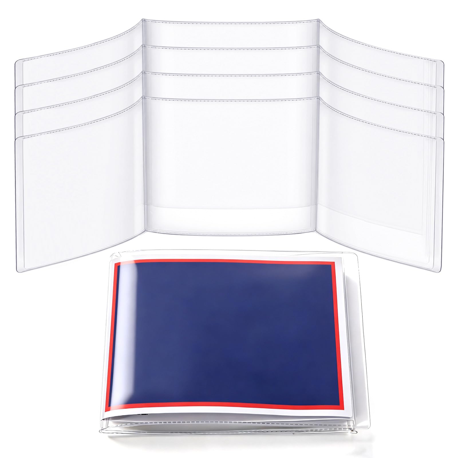 Mahjong Card Sleeve 4PCs, Mahjong Card Holder, Clear Mahjong Card Cover for Large Mahjong Cards, Protective PVC Sleeves, Mahjong Accessories