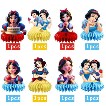 8Pcs White Princess Table Centerpieces Birthday Party Supplies Double Side Table Decorations for Girls Party Decorations