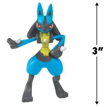 Pokemon Battle Ready! Toy Figure Set, 8 Pieces - 2" & 3" Charmander, Bulbasaur, Squirtle, Lucario, Alolan Vulpix & More - Gift for Kids, Boys, Girls
