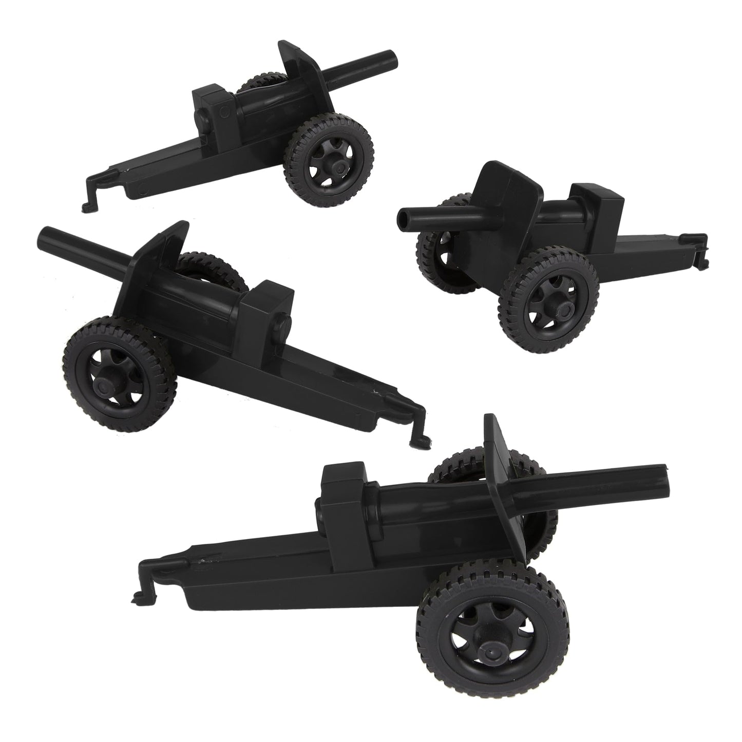 Tim Mee Toy TimMee M3 Artillery - Black 4pc Plastic Army Men Cannon Playset - Made in USA